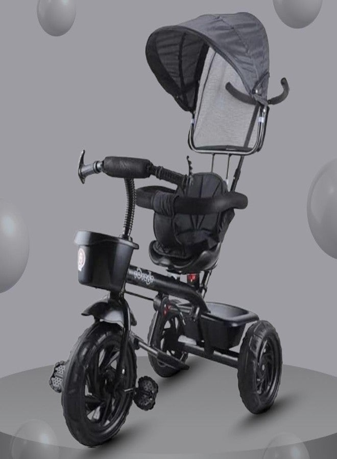 Maanit دراجات مانيت ثلاثية العجلات للأطفال، دراجات ثلاثية العجلات للأطفال الرضع بمقبض دفع قابل للتعديل من قبل الوالدين، ومظلة، وعجلات مطاطية، ومساحة تخزين | دراجة ثلاثية العجلات للأطفال | دراجة للأطفال من عمر سنة ونصف إلى 5 سنوات للأولاد والبنات (Ds1) - Image 1